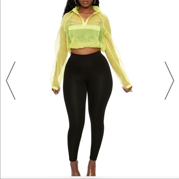 NWOT Naked Wardrobe Neon Pink Half Zip Crop Top - Picture 4 of 13